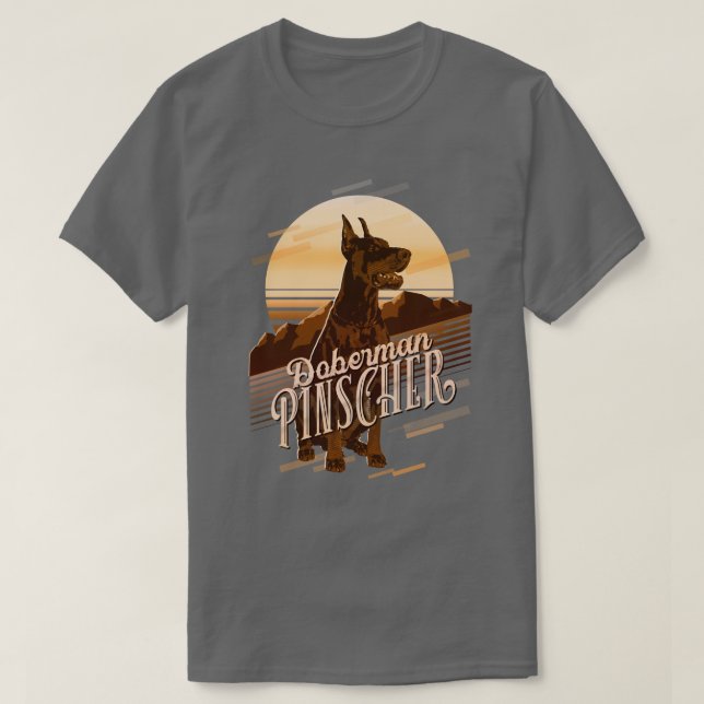 Retro Graphics Doberman Gold ID754 T-Shirt (Design Front)