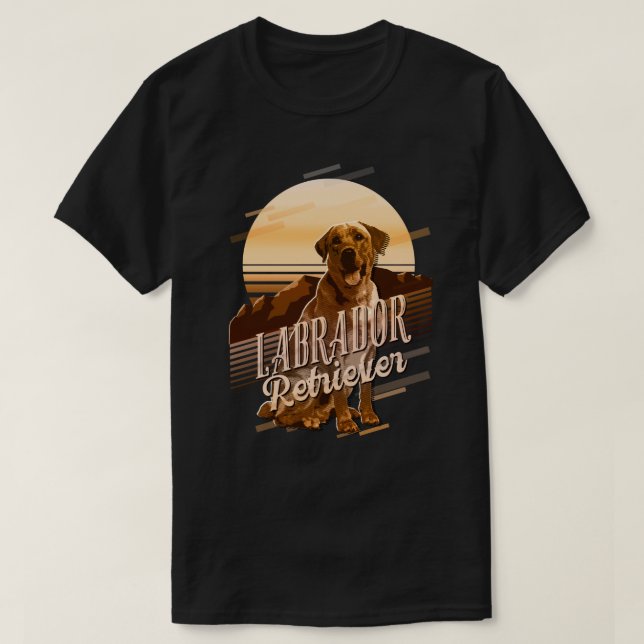 Retro Graphics Labrador Retriever Gold ID754 T-Shirt (Design Front)