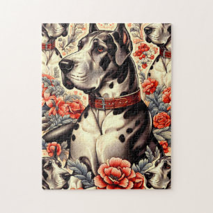 Retro Great Dane Illustration Jigsaw Puzzle
