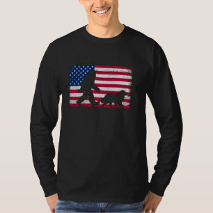 Retro Great Pyrenees 4th of July US American Flag T-Shirt
