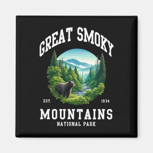 Retro Great Smoky Mountains National Park Men Wome Magnet