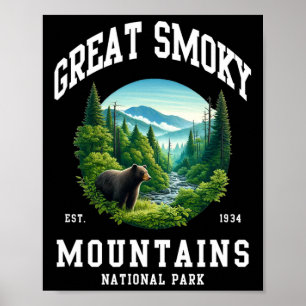 Retro Great Smoky Mountains National Park Men Wome Poster
