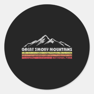 Retro Great Smoky Mountains National Park Mens Wom Classic Round Sticker