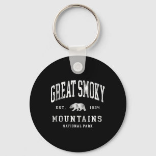 Retro Great Smoky Mountains National Park Mens Wom Key Ring