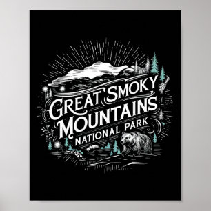 Retro Great Smoky Mountains National Park Mens Wom Poster