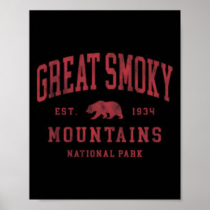 Retro Great Smoky Mountains National Park Mens Wom Poster