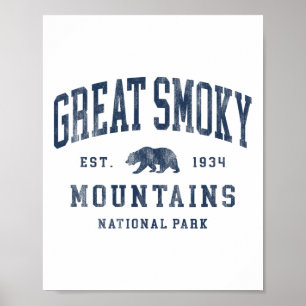 Retro Great Smoky Mountains National Park Mens Wom Poster