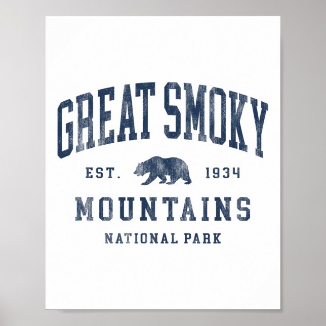 Retro Great Smoky Mountains National Park Mens Wom Poster (Front)