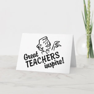 Retro Great Teachers Inspire Greeting Cards