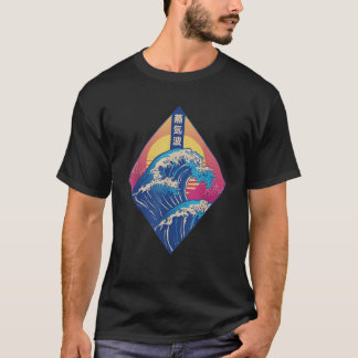 Retro Great Wave Japanese Vaporwave 90 s Aesthetic T-Shirt