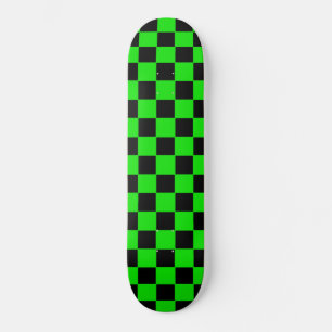 Retro Green and Black Chequered Skateboard