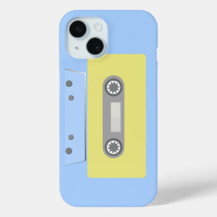 Retro Green and Blue Cassette Tape  iPhone 15 Case