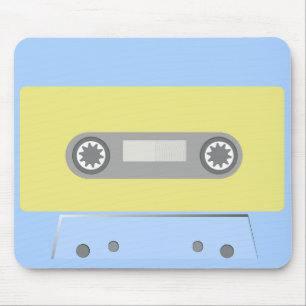 Retro Green and Blue Cassette Tape Mouse Pad