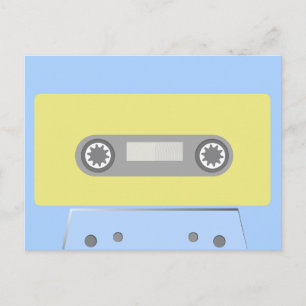 Retro Green and Blue Cassette Tape Postcard