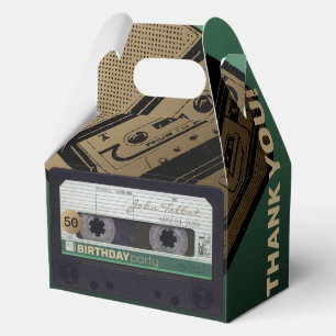 Retro Green Audiotape 50th Birthday Thank You GFB Favour Box