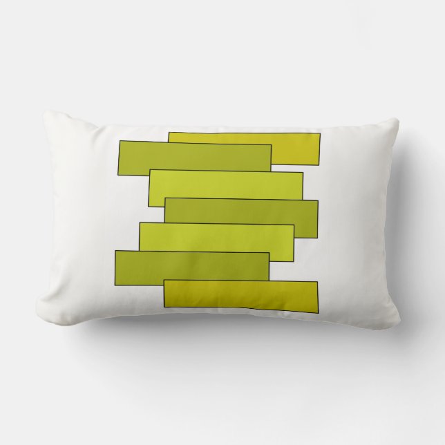 Retro Green Bars Lumbar Cushion (Front)