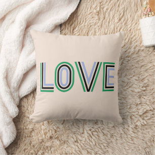 Retro Green Black Blue Tennis Score Love Cushion