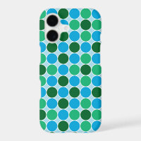 Retro Green Blue Turquoise Dots Geometric Pattern