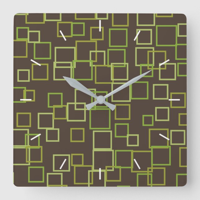 Retro Green Brown Wall Clock  (Front)