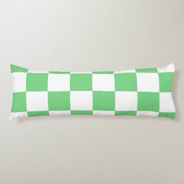 Retro Green Chessboard Chequerboard Tile Y2K  Body Cushion (Front)