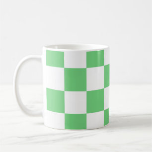 Retro Green Chessboard Chequerboard Tile Y2K  Coffee Mug