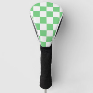 Retro Green Chessboard Chequerboard Tile Y2K  Golf Head Cover