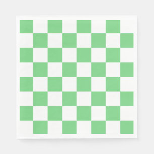 Retro Green Chessboard Chequerboard Tile Y2K  Napkin