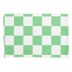 Retro Green Chessboard Chequerboard Tile Y2K Pillowcase