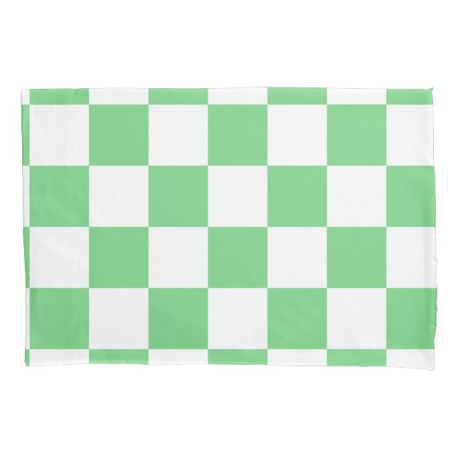 Retro Green Chessboard Chequerboard Tile Y2K  Pillowcase (Front)