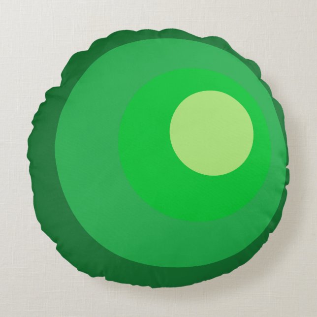 Retro Green Circles Round Cushion (Front)