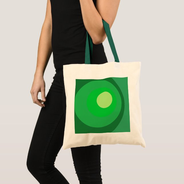 Retro Green Circles Tote Bag (Front (Product))