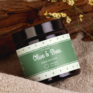 Retro Green Cosmetics Jar Wrap-Around Label