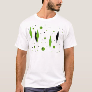 Retro Green Diamonds and Starbursts T-Shirt