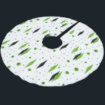 Retro Green Diamonds & Starbursts Tree Skirt<br><div class="desc">This customisable Retro Green Diamonds and Starbursts Christmas Tree Skirt is a new take on a vintage style. It features kitschy, black starbursts on green polka dots, surrounding geometric, green and black diamond shapes. Customise the background colour on this mid century modern product if you're feeling daring, or leave it...</div>