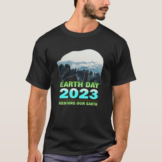Retro Green Eco Friendly Earth Day 2023 T-Shirt (Front)