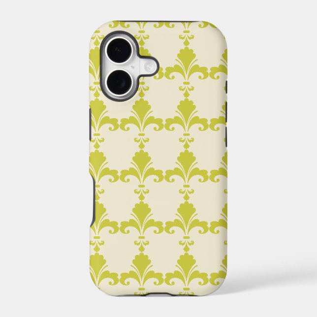 Retro Green Fleur-De-Lis Pattern (Back)