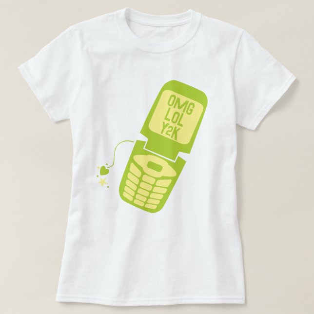 Retro Green Flip Phone T-Shirt (Design Front)