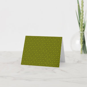 Retro Green Flowers Notecard