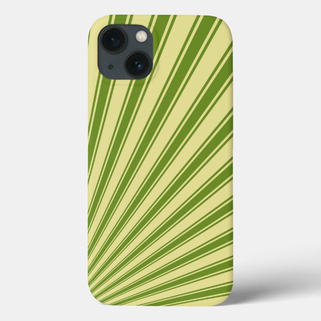 Retro Green Funky Sun Rays Background Case-Mate iPhone Case (Back)