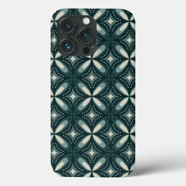 Retro Green Geometric Pattern Case-Mate iPhone Case (Back)