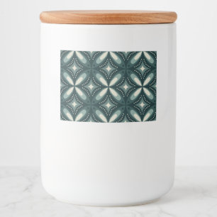 Retro Green Geometric Pattern Food Label