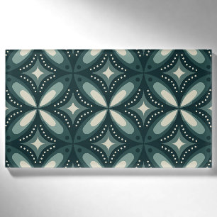 Retro Green Geometric Pattern Name Tag