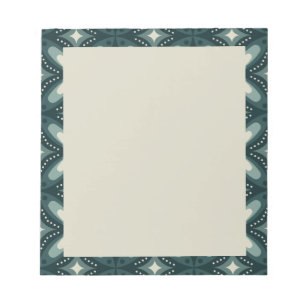 Retro Green Geometric Pattern Notepad
