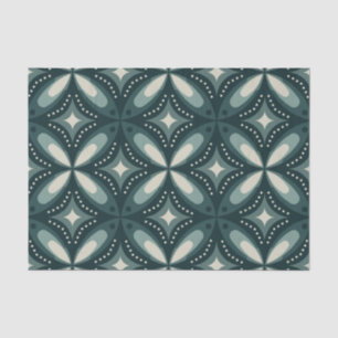 Retro Green Geometric Pattern Tissue Paper