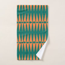 Retro Green Hand Towel