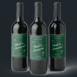 Retro Green Handwritting That's Amore Wedding Wine Label<br><div class="desc">Celebrate your love with this retro-inspired wine label, featuring hand-drawn lettering and a rich green palette. The playful "That's Amore" design adds a nostalgic Italian touch, perfect for weddings, rehearsal dinners, or engagement celebrations. To customise details, click "Details." To move text or adjust the size, font, or colour, click "Edit...</div>