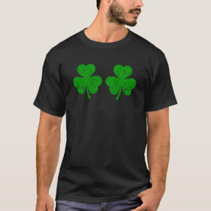 Retro Green Irish Distressed Shamrock Mens Ireland T-Shirt