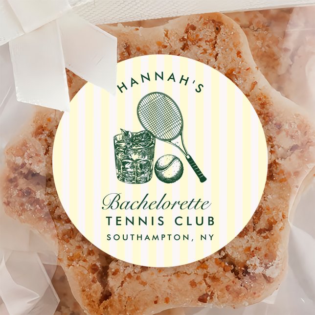 Retro Green Last Swing Before The Ring Tennis Bach Classic Round Sticker (Creator Uploaded)