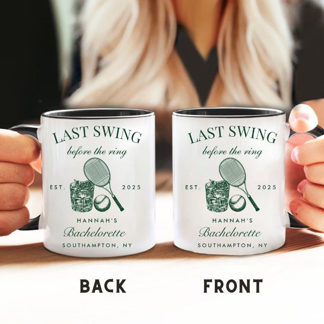 Retro Green Last Swing Before The Ring Tennis Bach Coffee Mug (Creator Uploaded)