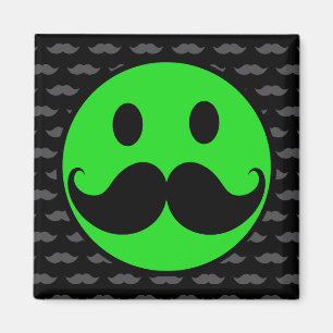 Retro Green Moustache Moustache Stache Magnet